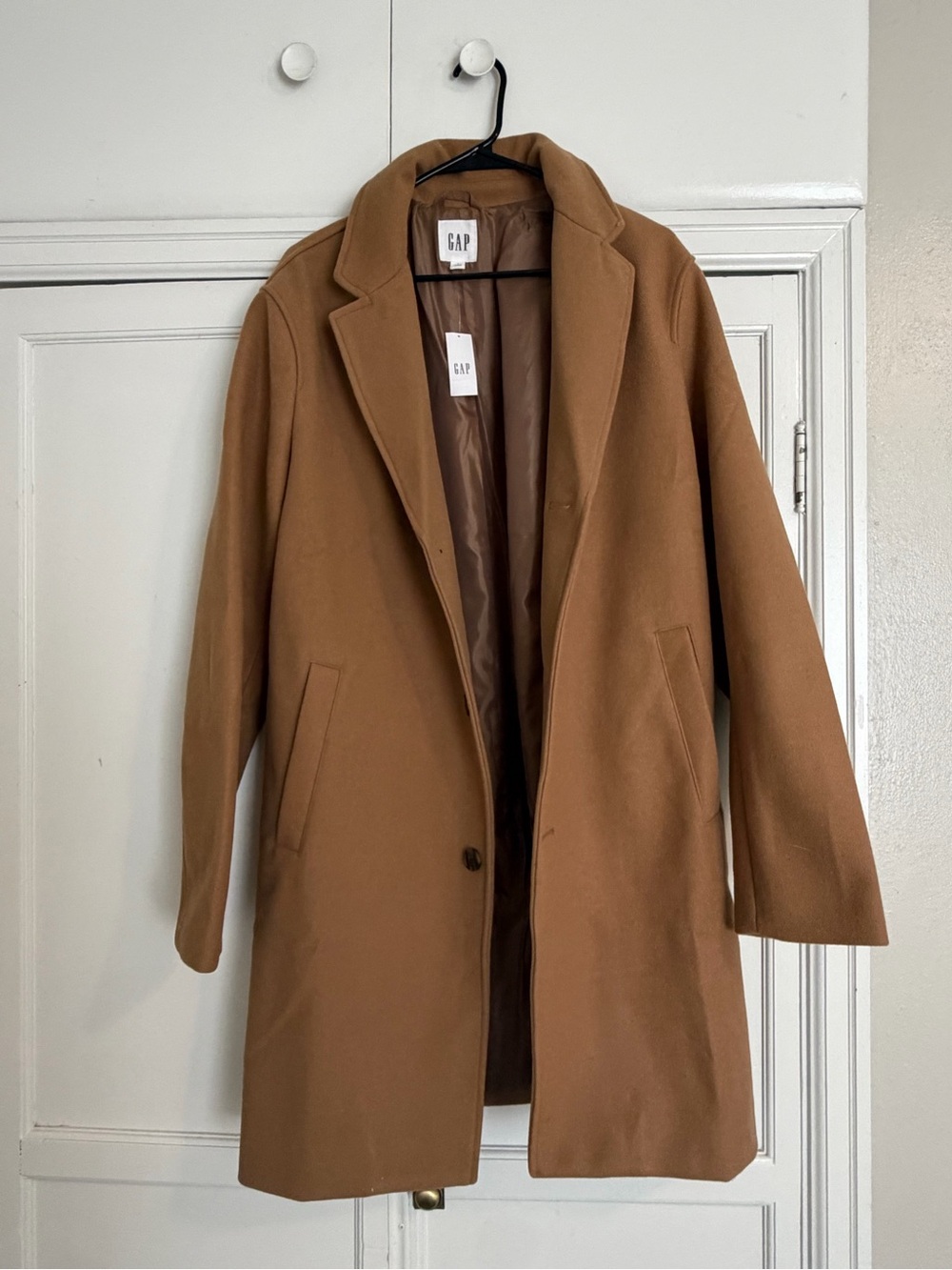 GAP Men's Camel Tan Single-Breasted Pea Coat